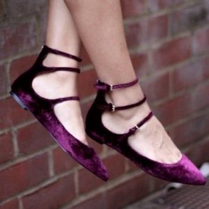Burgundy Banana Republic Velvet Ballet flats